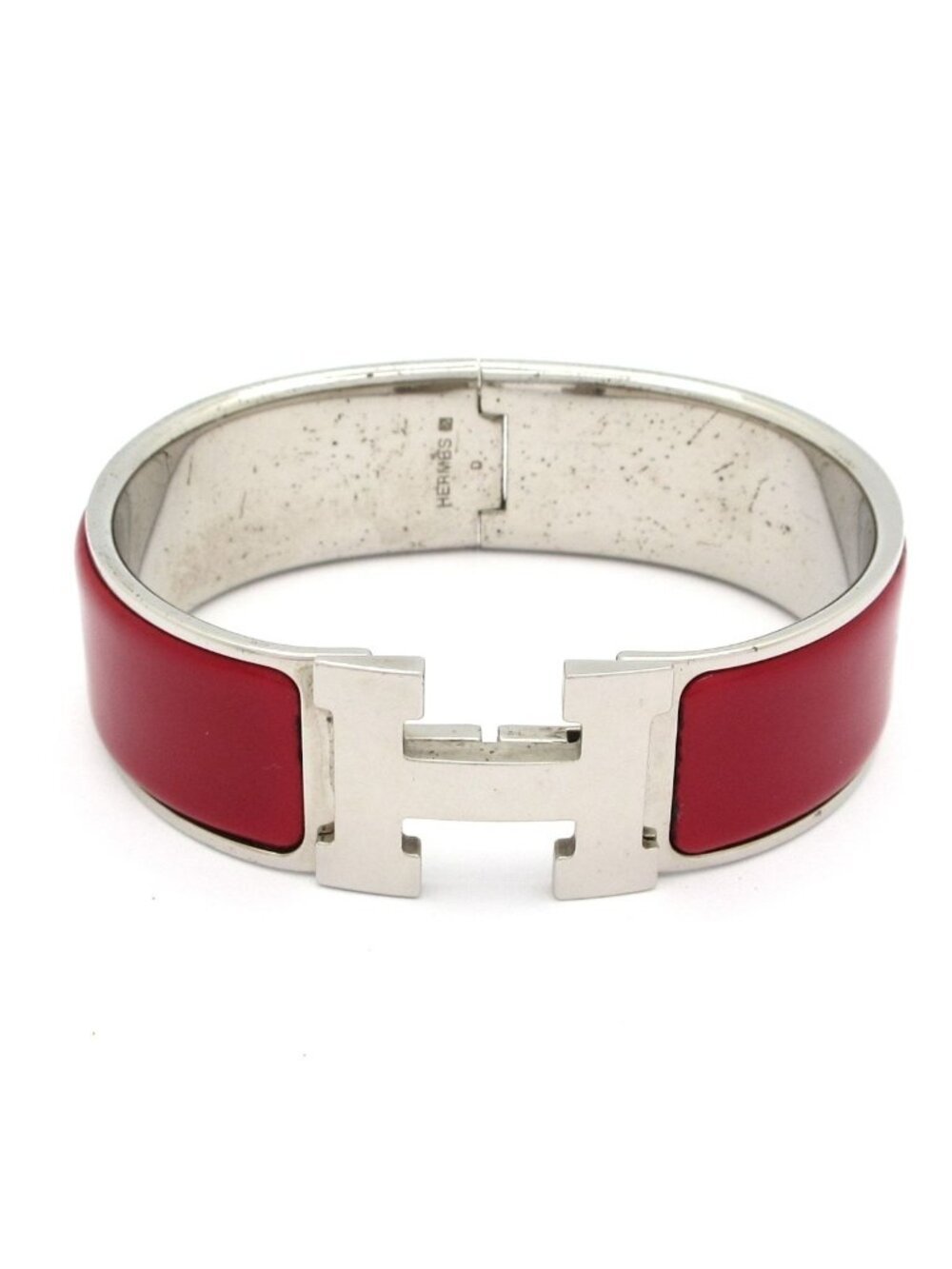 Hermes Bangle Clic Clac Silver Bordeaux Bracelet